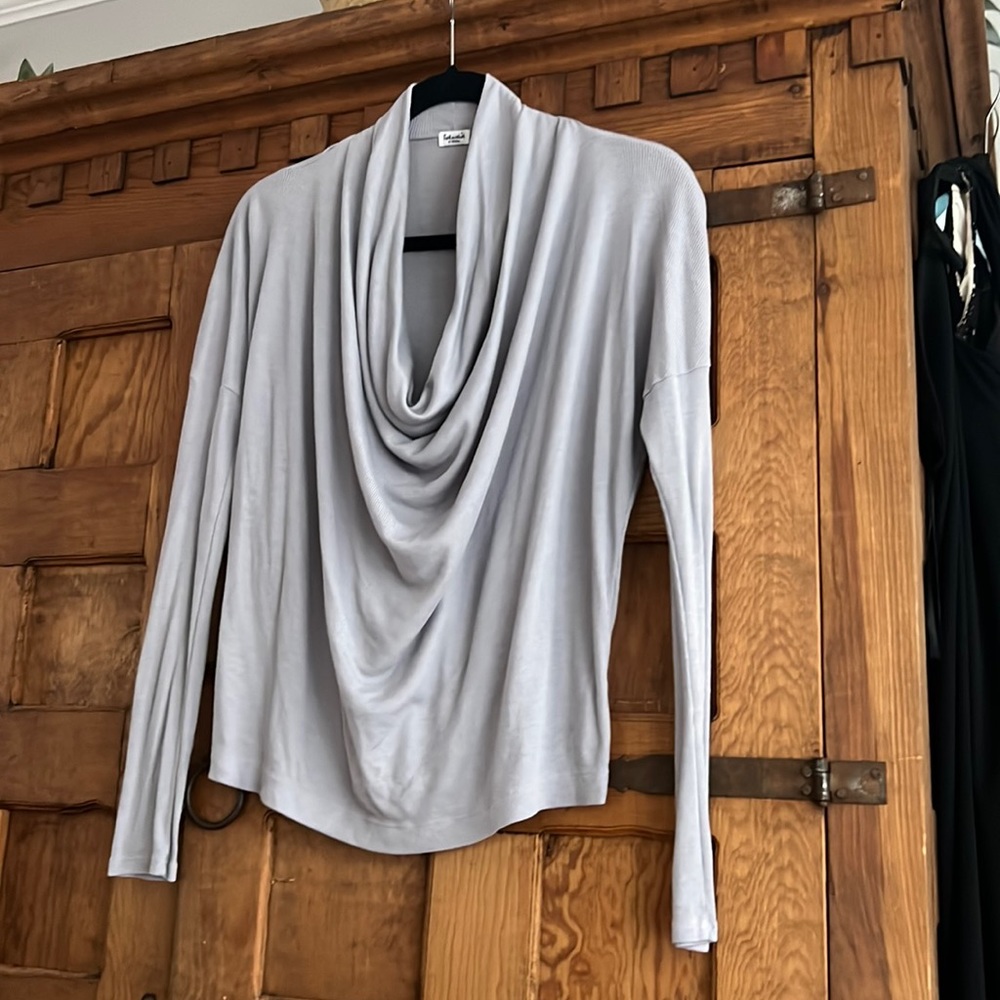 Splendid ribbed cowl neck top.